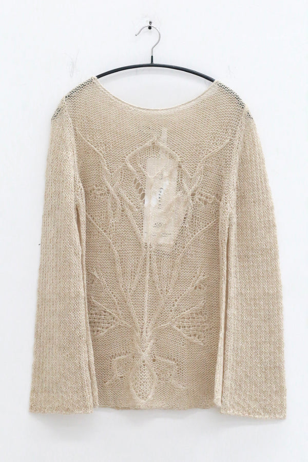 SWAYING 25 Autumn and Winter Crochet Alpaca Linen Top SW-SW25AW1T14C1S2-YM Linen (SW25AW1T14C1S4)